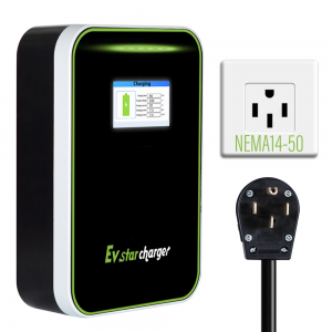 EVstarcharger Level 1 Smart Electric Vehicle (EV) Charger, 32 Amp 110V-120V with 4.3 inch display Indoor/Outdoor Car Charging Station, 20-Foot Premium Cable (NEMA 14-50 Plug)