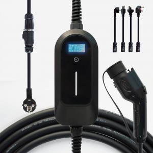 Adjustable Current Electric Vehicle Portable Ev Charger With IEC62196 Type 2 Charging Plug